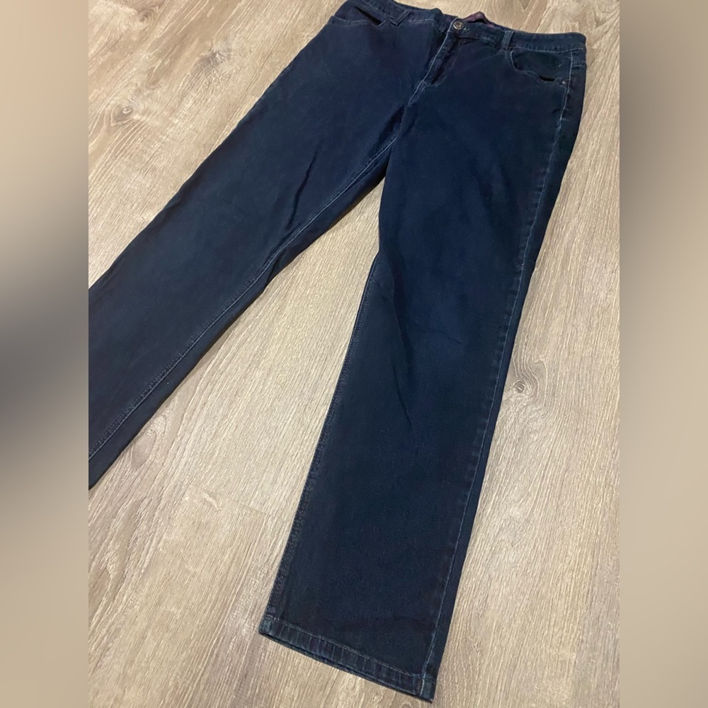 Gloria Vanderbilt Amanda Dark Wash Jeans Size 14 Stretch Straight Leg Denim - Picture 4 of 8